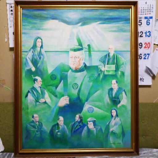 《50号》油絵1点物！『徳川家康』歴史物　額入り