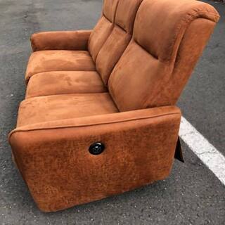 NITORI 3人掛け 電動リクライニング ソファ ヴィンテージ風 ブラウン ニトリ