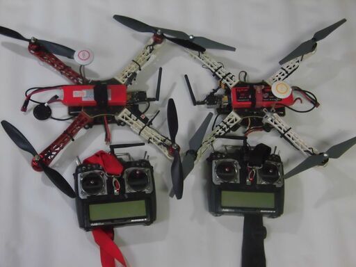 ジャンク品 プロポ ハイテック オーロラ9 ドローン DJI F450 2機セットと予備パーツ多数