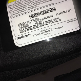 Steelcase LEAPチェア ブラックフレーム 背面座面クロス張り