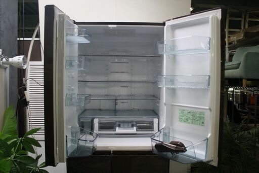 R2521) HITACHI 中古 日立 6ドア冷凍冷蔵庫 R-XG48J(XH) 475L ガラス  