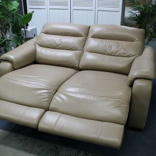 R2477) NITORI 中古 現行モデル ニトリ クローナ 2人用両電動本革無段階リクライニングソファ USB電源付き 2018年製! ソファ 店頭取引大歓迎♪ 