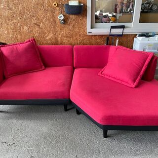 H1901　美品　赤　ソファー　かわいい！