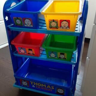 機関車トーマス　子供部屋　収納ケース５個付き　おもちゃ棚