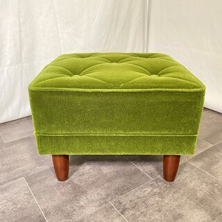 カリモク60 オットマン モケットグリーン karimoku 中古品①