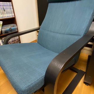 【ネット決済】【美品】IKEA ポエング　オットマン有　椅子　去...