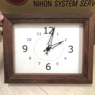 木製ウォルナットフレーム　四角置き時計