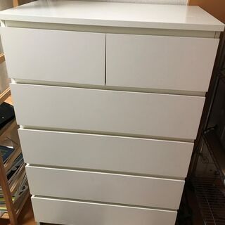 急募_IKEA_MALM マルム チェスト（引き出し×6）ホワイ...