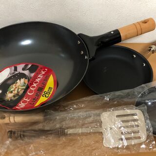 ★いため鍋 26㎝＋ミニフライパン約16.5㎝ 2種 未使用 日本製
