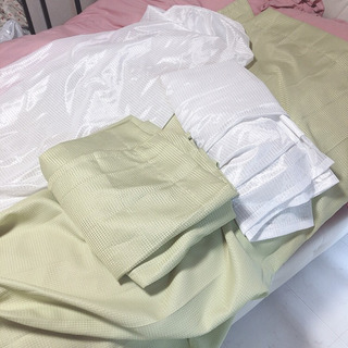 黄緑色のカーテンセット【100×200】洗濯済み