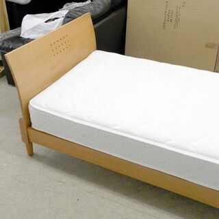 ▷シングル ベッド マットレス付き 幅99×長さ204×高さ80cm ナチュラル 