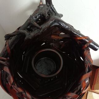 再値下げ！新品★未使用★花いけ　竹籠　