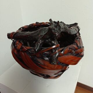 再値下げ！新品★未使用★花いけ　竹籠　