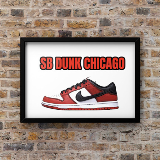43 Nike Sb Dunk Low Chicagoナイキ エスビーダンクロー シカゴオマージュアートポスター フレーム付き ネオンさん 武蔵塚の靴 バッグの中古あげます 譲ります ジモティーで不用品の処分