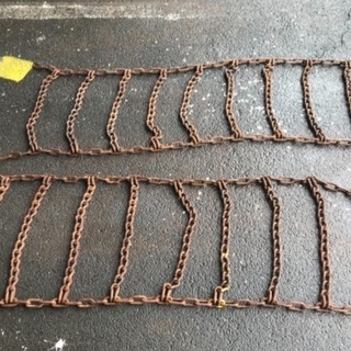 建設機械用金属製タイヤチェーン4本セット中古 小型ホイールローダー