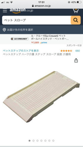 ほぼ新品　ペット用スロープ  ハーフサイズ
