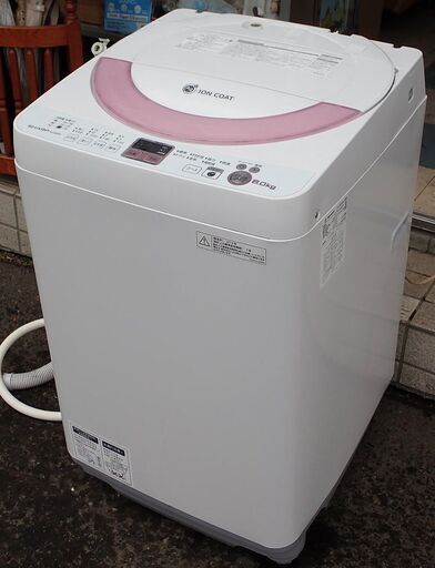 札幌 シャープ 洗濯機 6kg ES-GE60N 2014年製 中古
