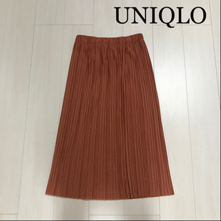 UNIQLO オレンジ（テラコッタ）プリーツスカート ロングスカート