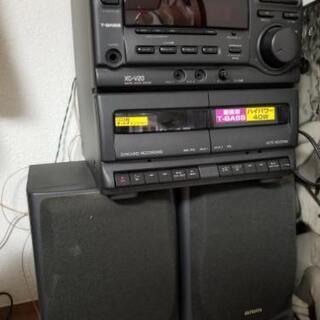 中古aiwaアイワ　CDコンポ XGV20　スピーカー、リモコン付き