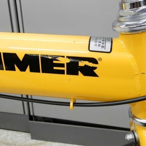 ▷折りたたみ自転車 16インチ 6段切替 ハマー 黄色 イエロー