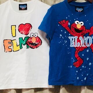 エルモT 2枚 Ｓ～Ｍ T-shirt　I LOVE ELMO