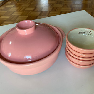 【決まりました】可愛いピンクの鍋&鍋皿セット！