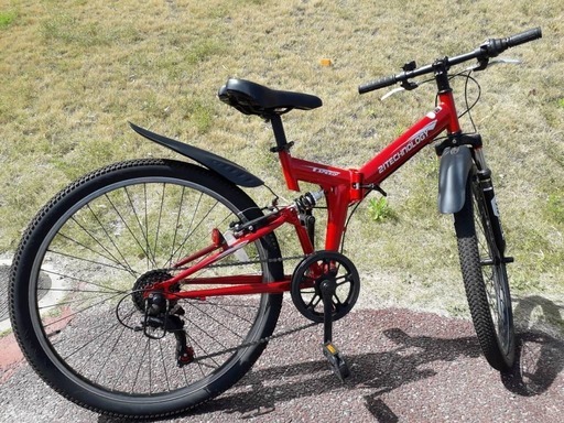 21Technology 折り畳み マウンテンバイク (26インチ) 6段変速付き 自転車（赤） MTB266