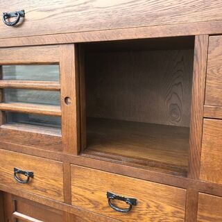民芸家具 / 勇峰工芸 ◇帳場箪笥 / 夢時計□ H100×W96 cm ◇
