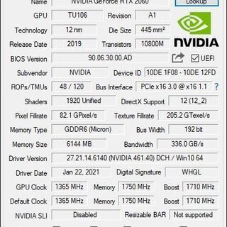 GeForceRTX2060　中古　グラフィックボード