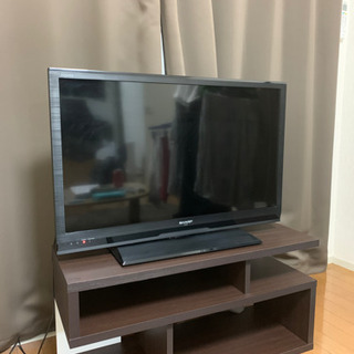 液晶テレビ（SHARP AQUOS  LC-32H10、テレビ台付）