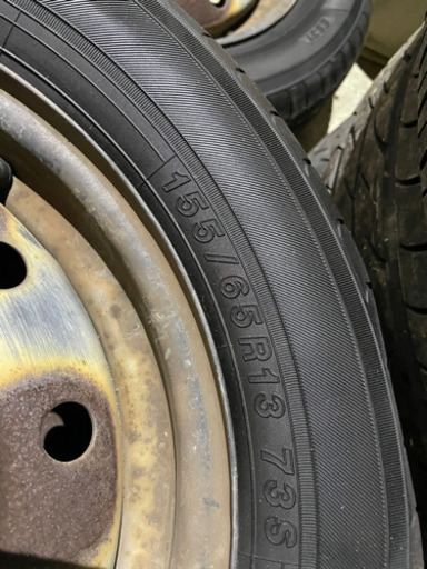 155/65R13 鉄ちんホイール上等タイヤ4本セット 155/65R13 鉄ちんホイール上等タイヤ4本セット