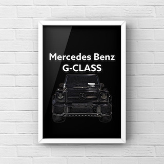 68 ベンツ　Mercedes-Benz-G-classポスター(フレーム付き)