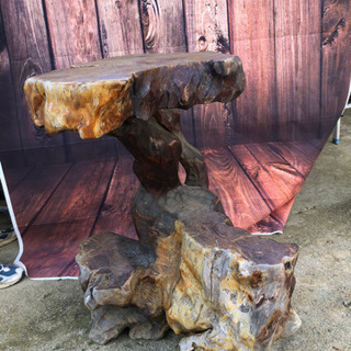 ケヤキ　花台　テーブル　机　高さ88cm アンティーク　古民家　古民具