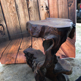 ケヤキ　花台　テーブル　机　高さ88cm アンティーク　古民家　古民具