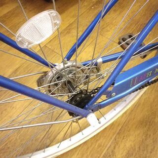 自転車 26インチ 青 変速無 カゴ カギ ライト付き 中古 AFFICHE 札幌