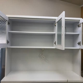 リサイクルサービス八光】幅117.5 エナメルホワイト食器棚