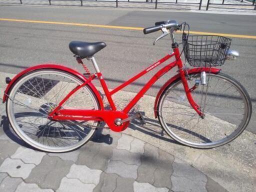 ♪ジモティー特価♪真っ赤なフレームがおしゃれな２６型リサイクル自転車　新大阪サイクルキッズ