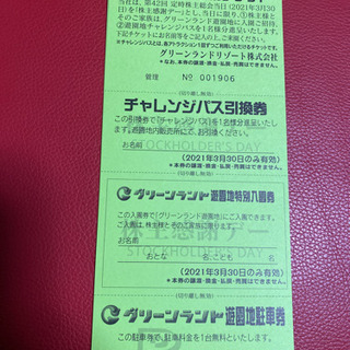 三井グリーンランド②入園料、駐車場、全アトラクション無料チケット❣️