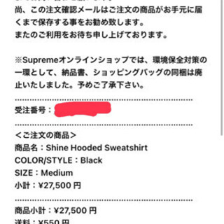 Supreme  Shine hooded sweatshirt  