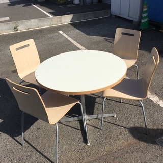 【値下げ】丸テーブル＋椅子セット　①