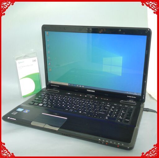 【送料無料】新品SSD240G 希少 ブラック ノートパソコン 中古良品 17.3型 東芝 T571/W3TD Core i7 8GB DVDRW 無線 テンキー カメラ Win10 Office