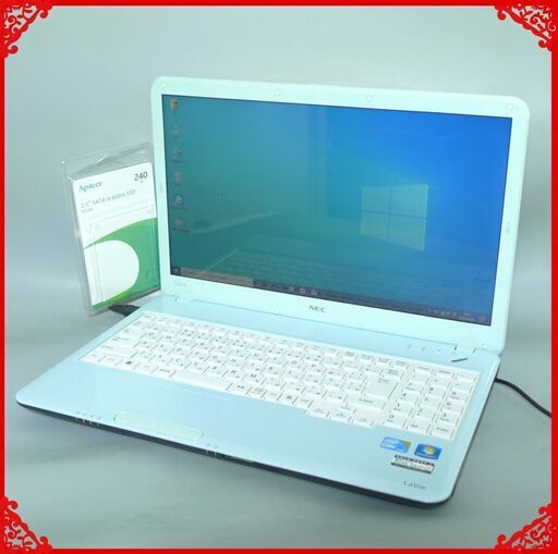 【送料無料】新品SSD240GB スカイブルー ノートパソコン 中古良品 15.6型 NEC LS550DS6L Core i5 4GB BD-RE 無線 Win10 テンキー LibreOffice