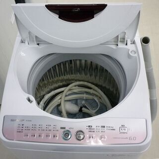洗濯機 6.0kg 2011年製 シャープ ES-GE60L 白 SHARP 全自動 小型 容量少なめ 小さい コンパクト 札幌 厚別店