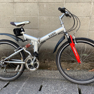 【マウンテンバイク】Zippo製　26x1.75タイヤ　3x6段変速付　若林自転車商会　センター、フロントサスペンション付　SALE