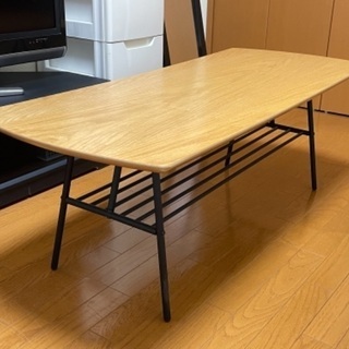 ローテーブル　140cm×50cm 木材　パイプ