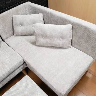 【2389】カバーリング ソファダイニング・右肘アームソファ＋２Ｐ＋ベンチセット