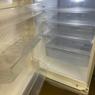 s0325-4 訳あり現状品　SHARP ノンフロン冷凍冷蔵庫　SJ-W351D-S 350L シルバー　両開き　2018年製