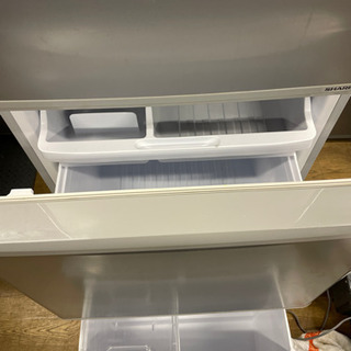 s0325-4 訳あり現状品　SHARP ノンフロン冷凍冷蔵庫　SJ-W351D-S 350L シルバー　両開き　2018年製