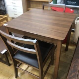 不二貿易 ダイニング3点セット ブラウン×ブラック【トレファク南柏店】