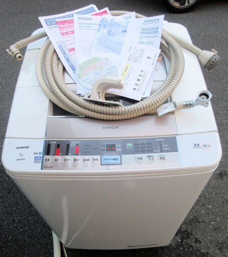 ☆日立 HITACHI BEAT WASH BW-9TV 9.0kg 送風乾燥機能付全自動電気洗濯機◆人気のビートウォッシュ